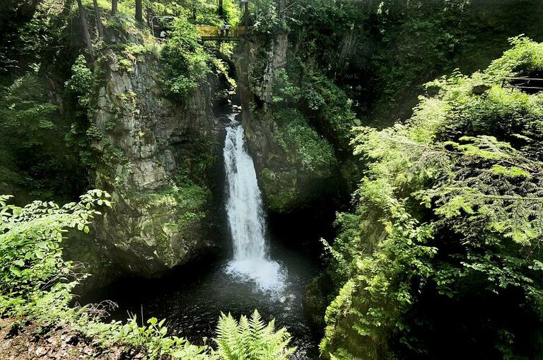 Der Wasserfall Wilczki inmitten der Natur